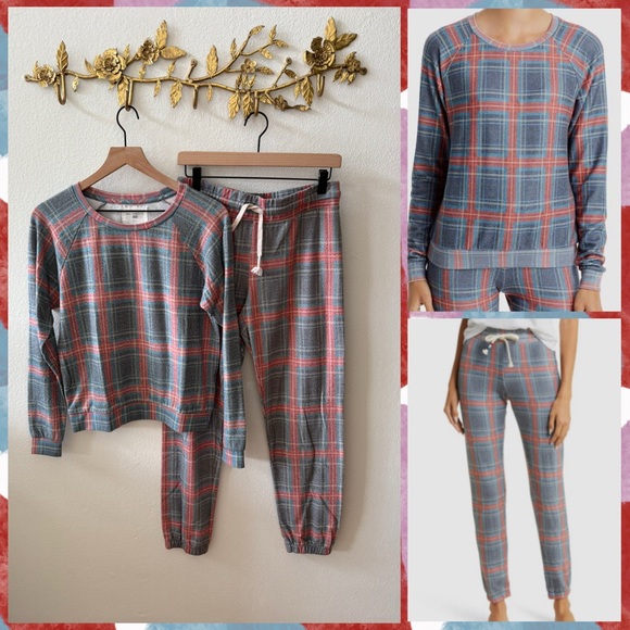 Sol AngelesWomen’s Plaid Pajama Set, Small Top, Medium Pants - Picture 1 of 10